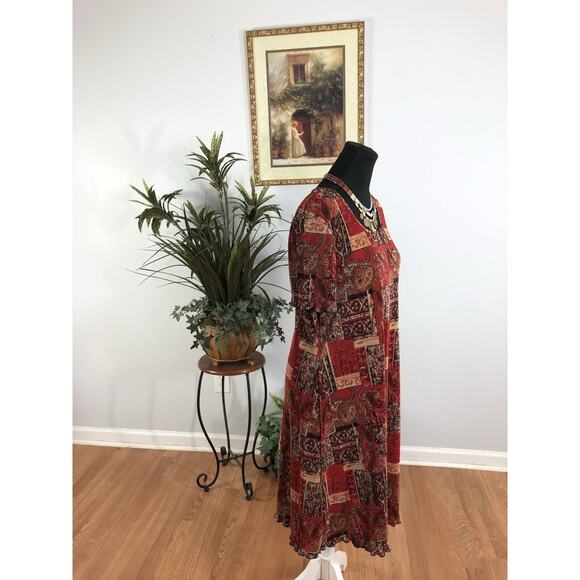 Connected Apparel Dress 14 Cap Sleeve Boho Vacation Clueless Preppy Pullover - Picture 3 of 8